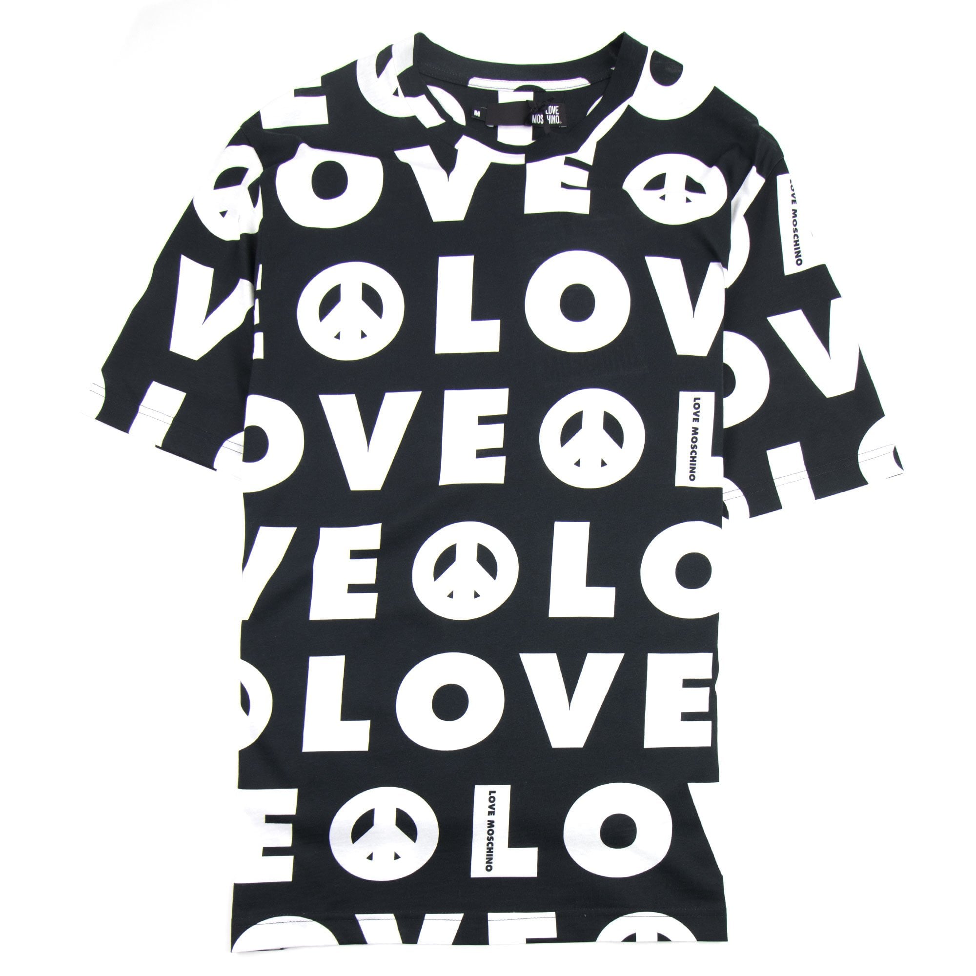 Love Moschino All Over Love Printed T-Shirt Black/white