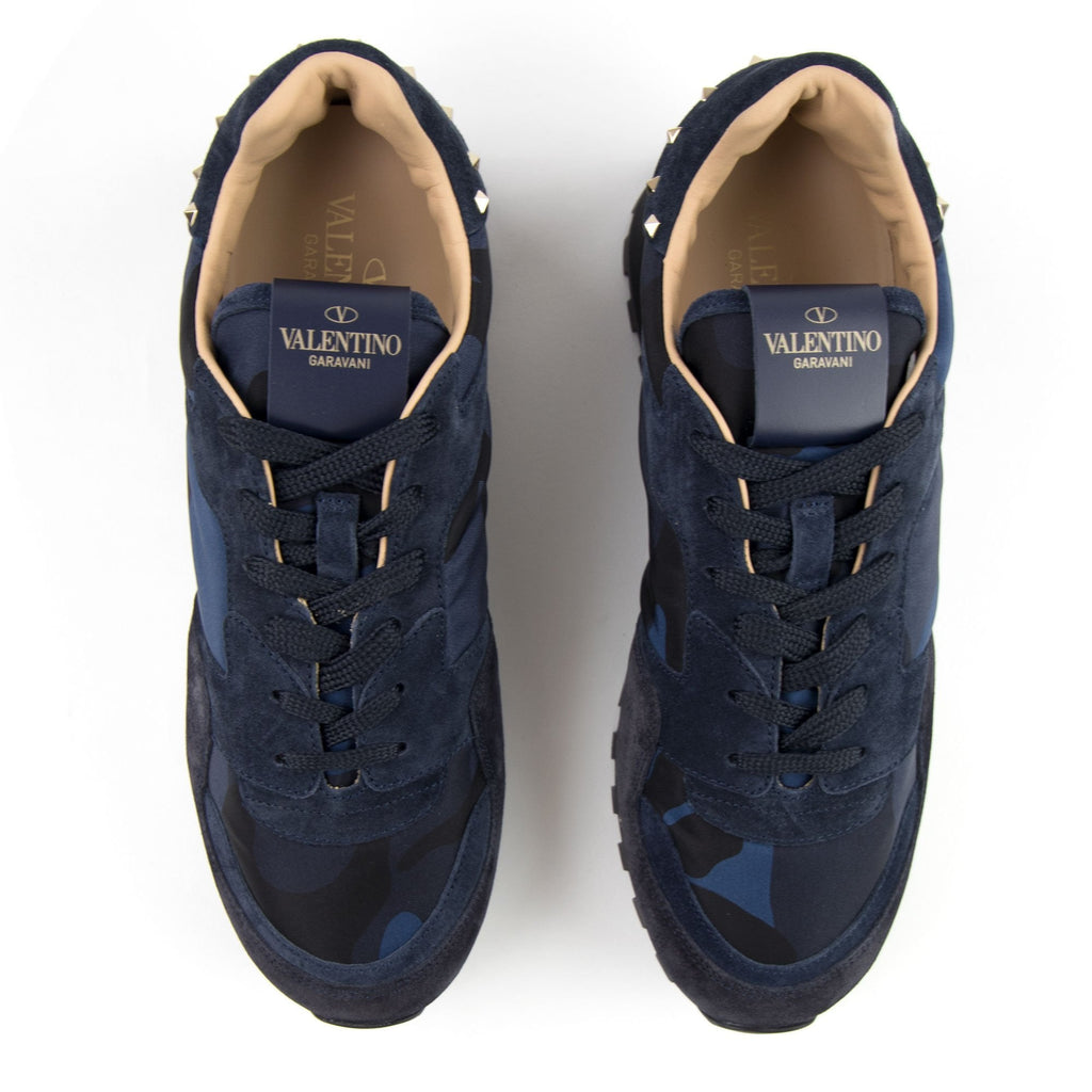 Valentino Rockstud Camouflage Trainers Navy Camo W22