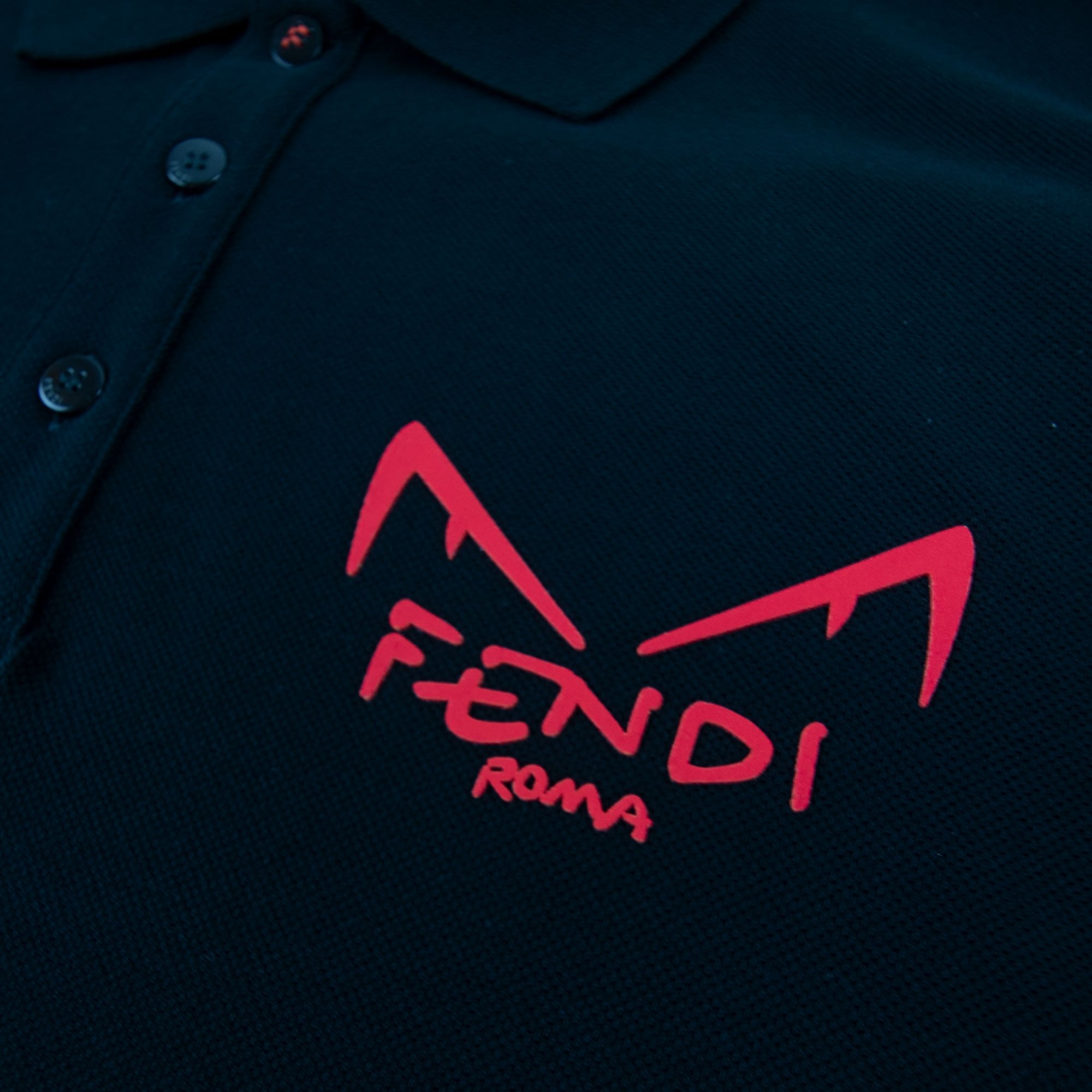 Fendi Bag Bugs Polo Shirt Black