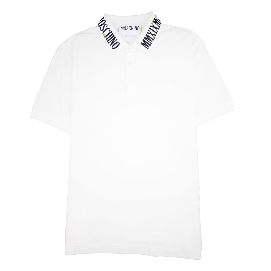 Moschino Couture Mmxix Embroidered Collar Polo White