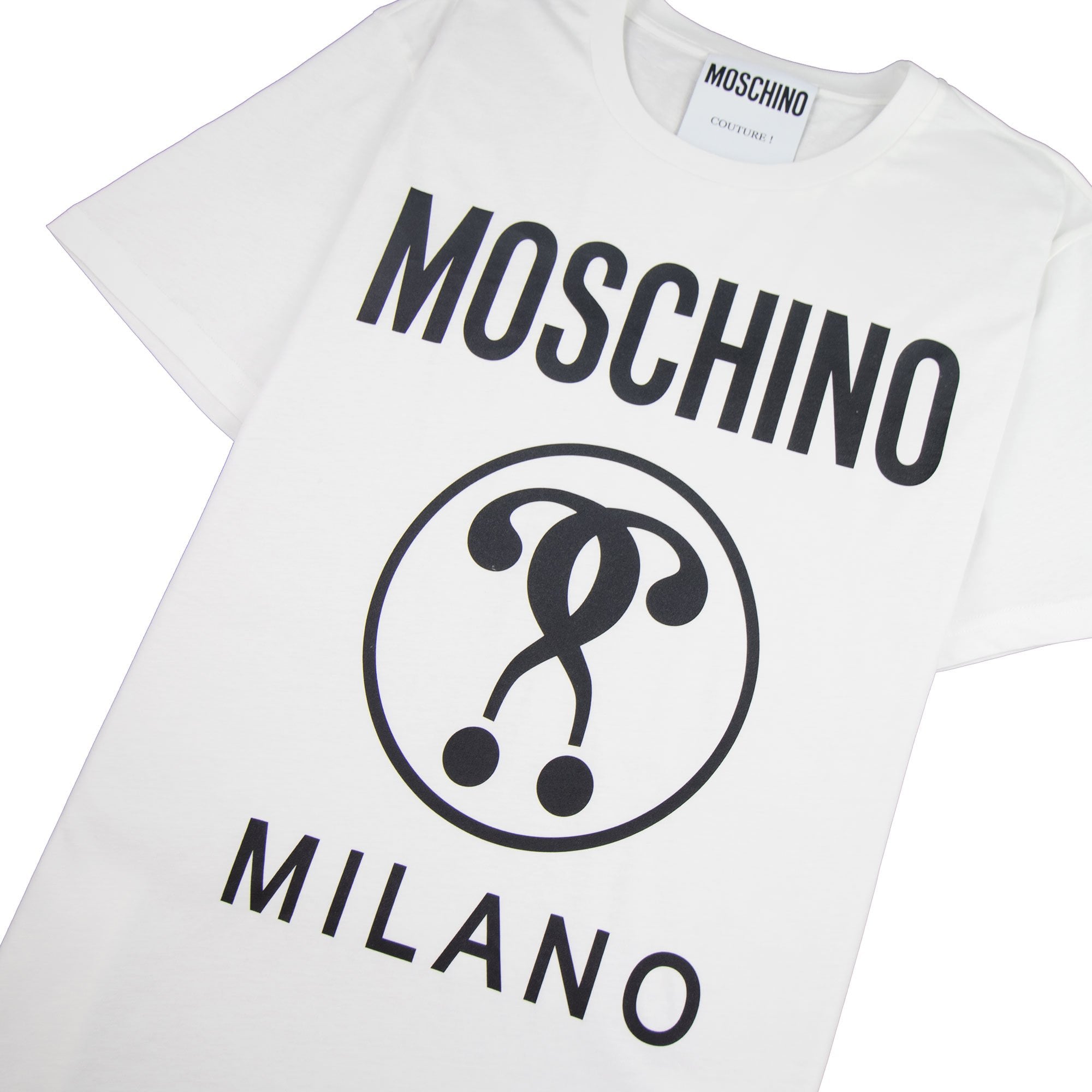 Moschino Couture Double Question Mark Jersey T-shirt White