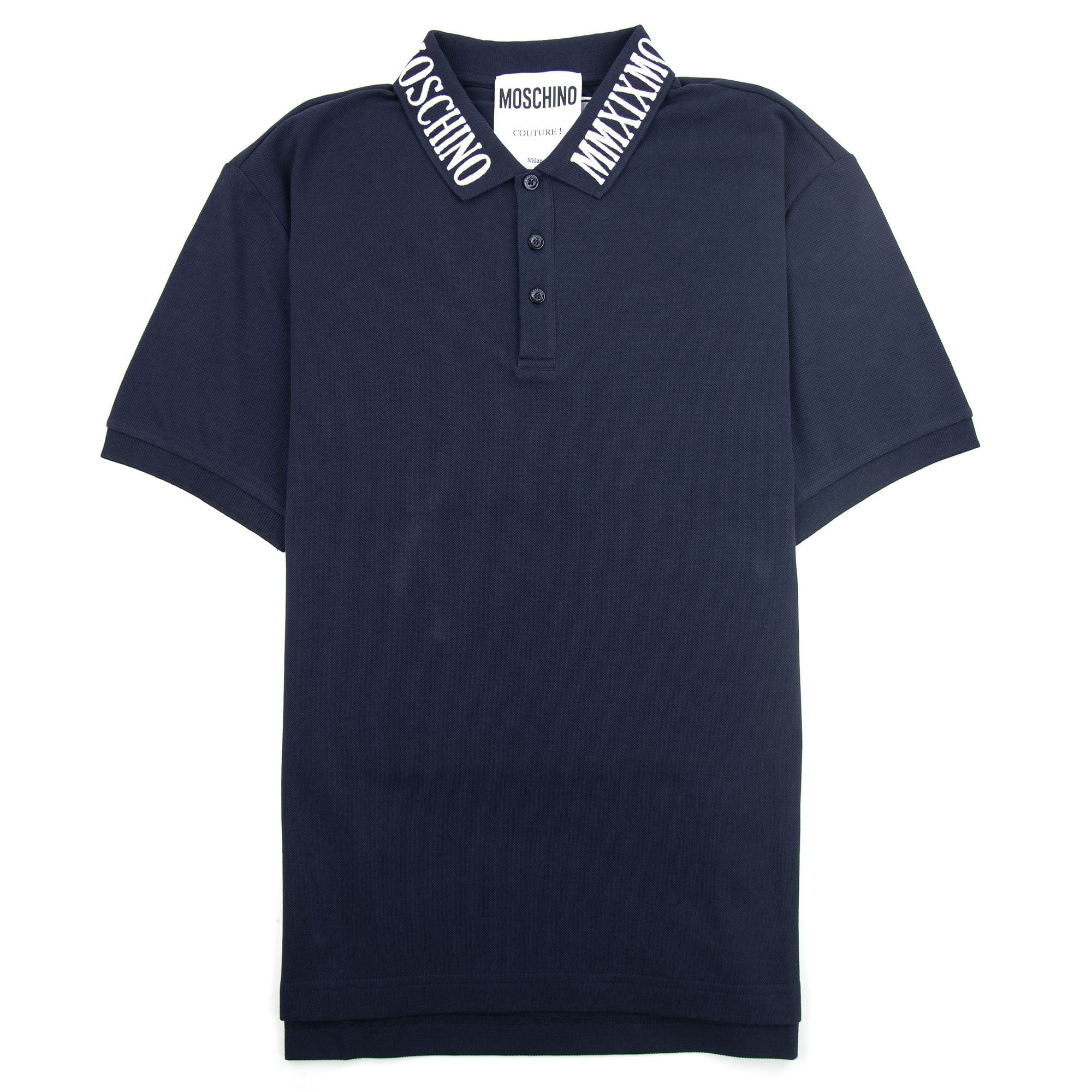 Moschino Couture Mmxix Embroidered Collar Polo Navy
