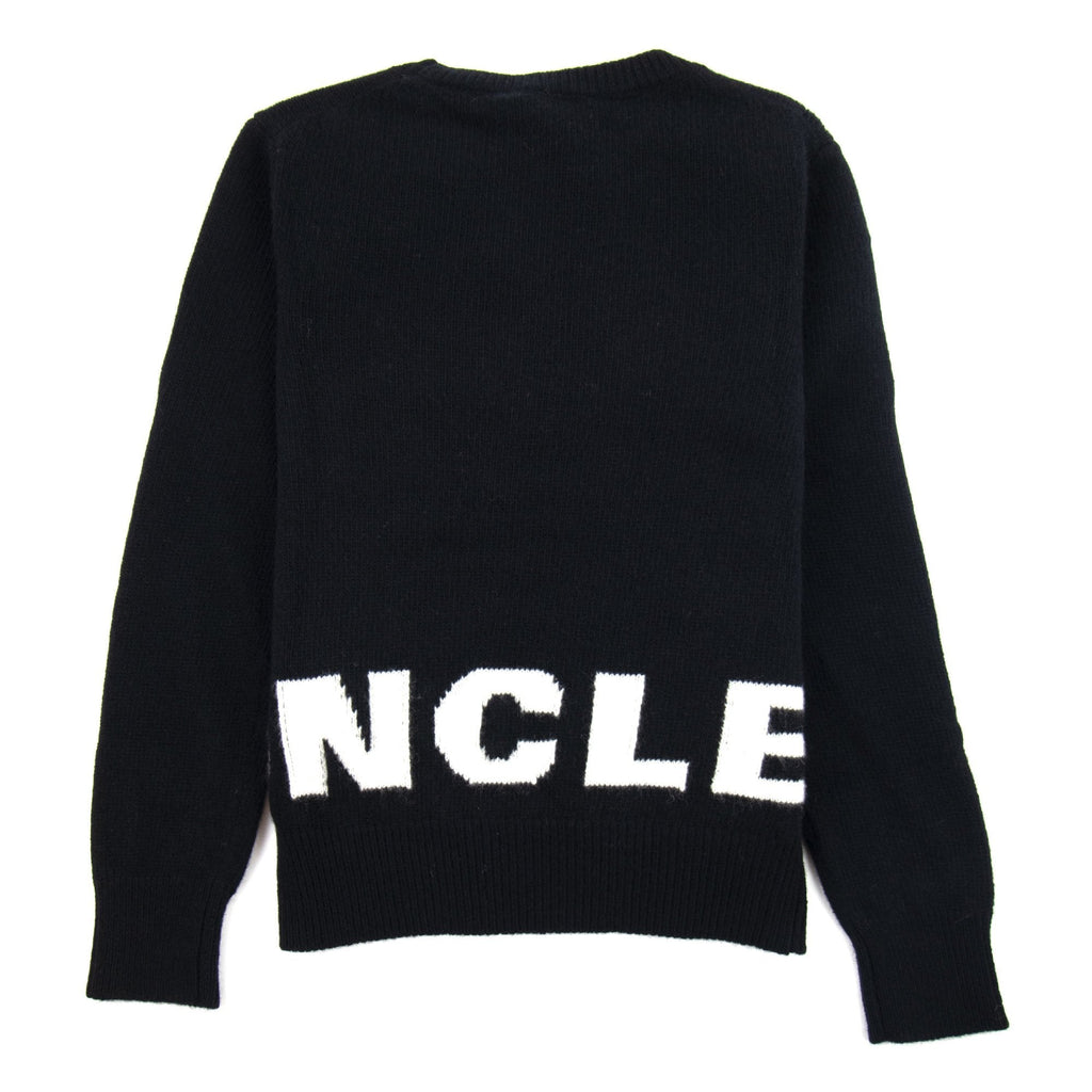 Moncler Junior Maglia Tricot Giroco Knitted Sweatshirt Black 999