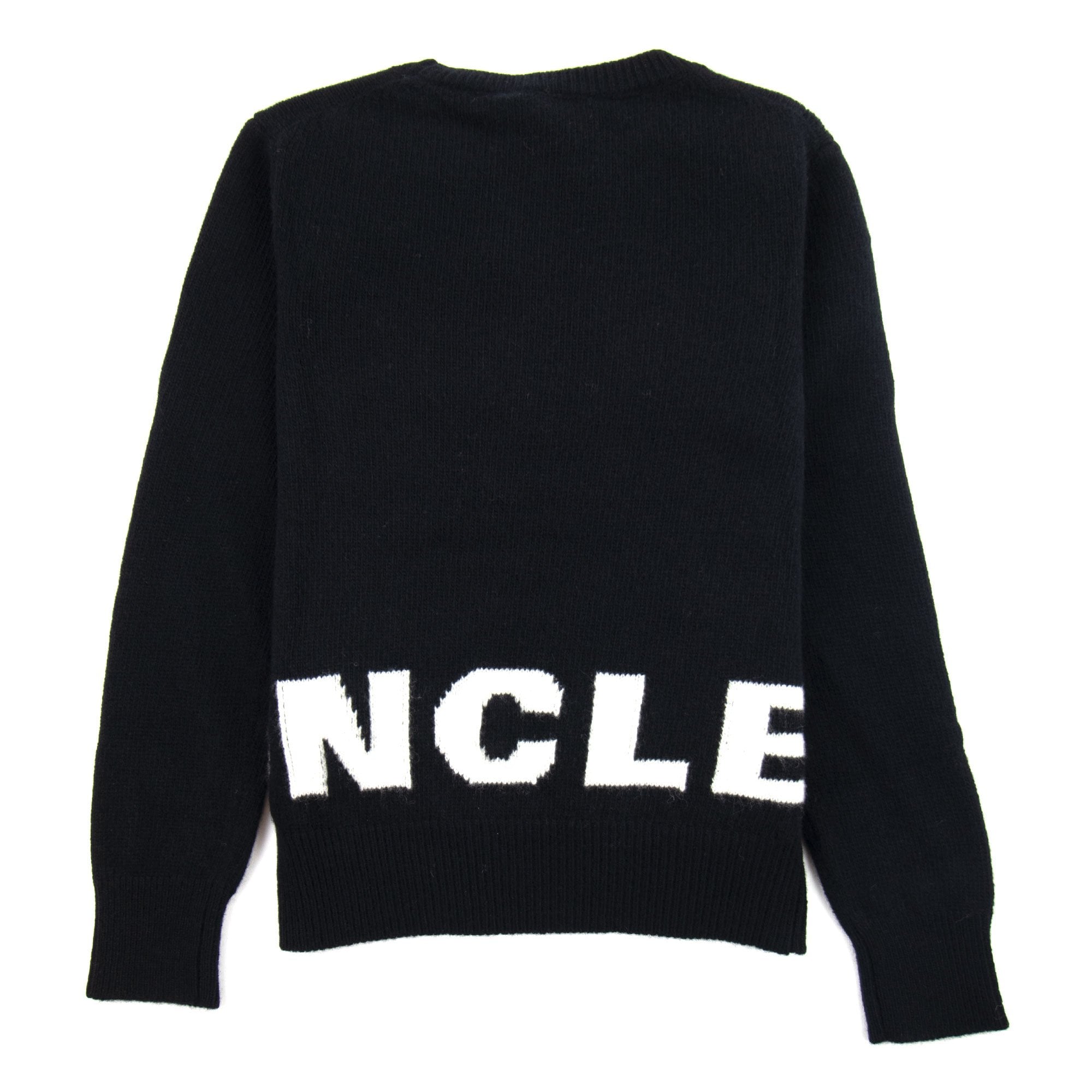 Moncler Junior Maglia Tricot Giroco Knitted Sweatshirt Black 999