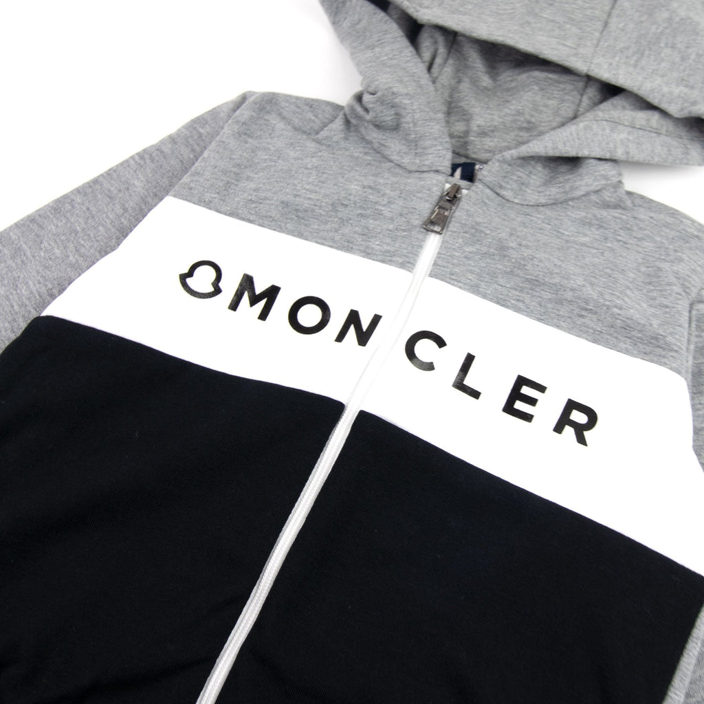 Moncler Junior Completo Maglia Cardigan Tracksuit Grey 986