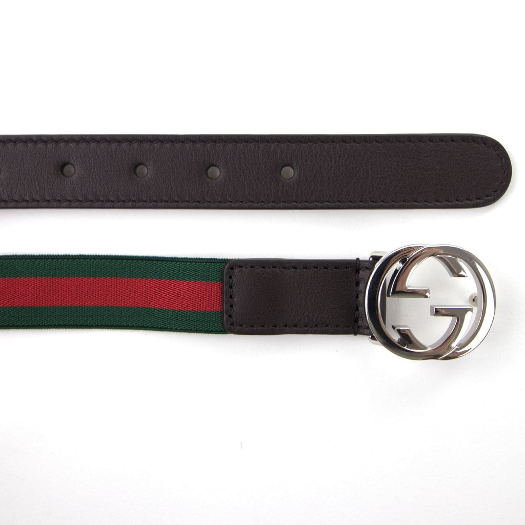 Gucci Junior Elastic Web Belt Green