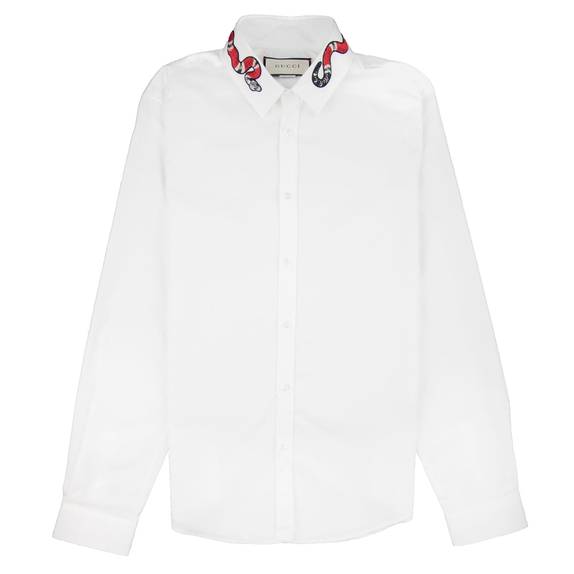 gucci snake dress shirt Gucci Kingsnake Snake Emboidered Button Down Dress Shirt