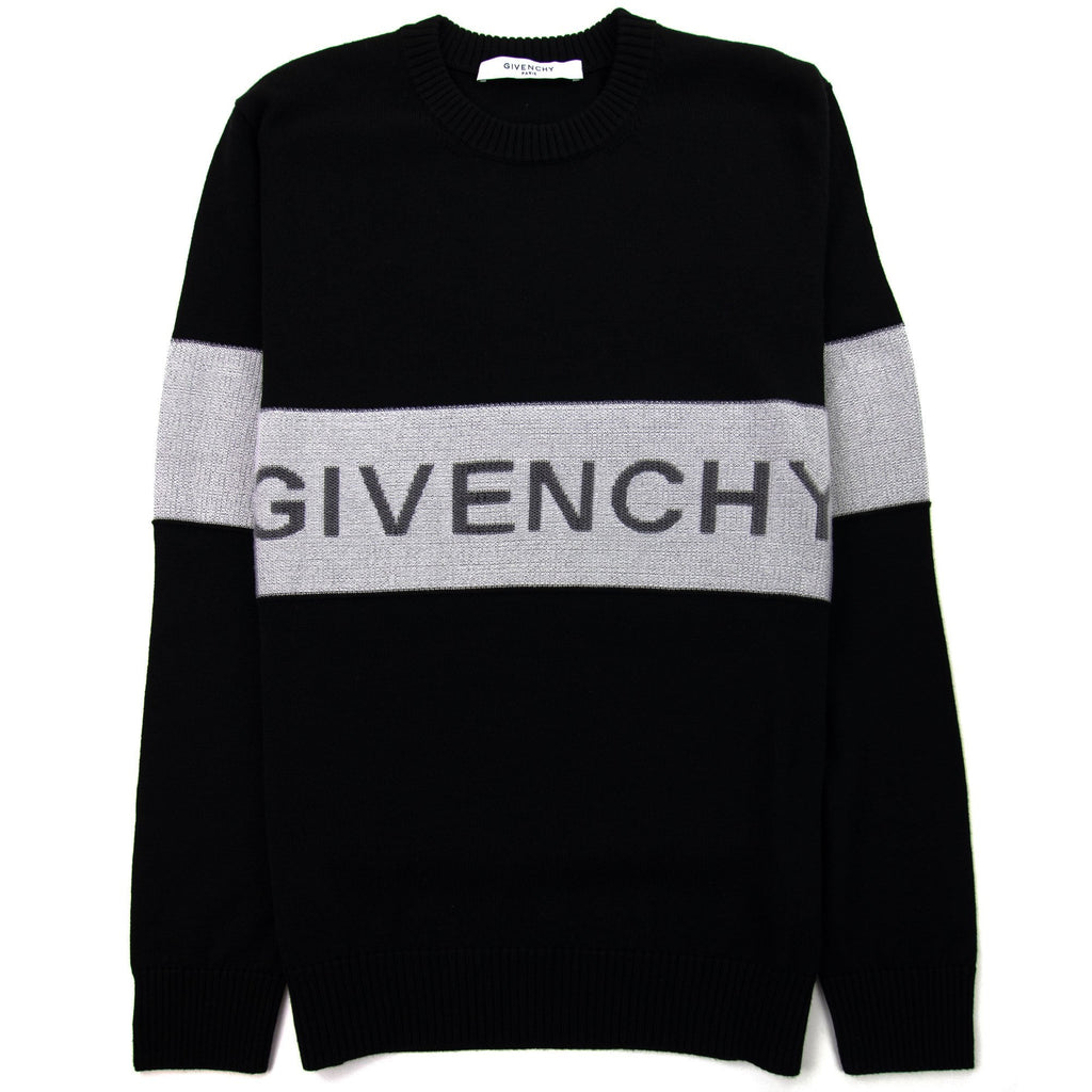 Givenchy Contrasting Stripe Sweater In Wool Black/white