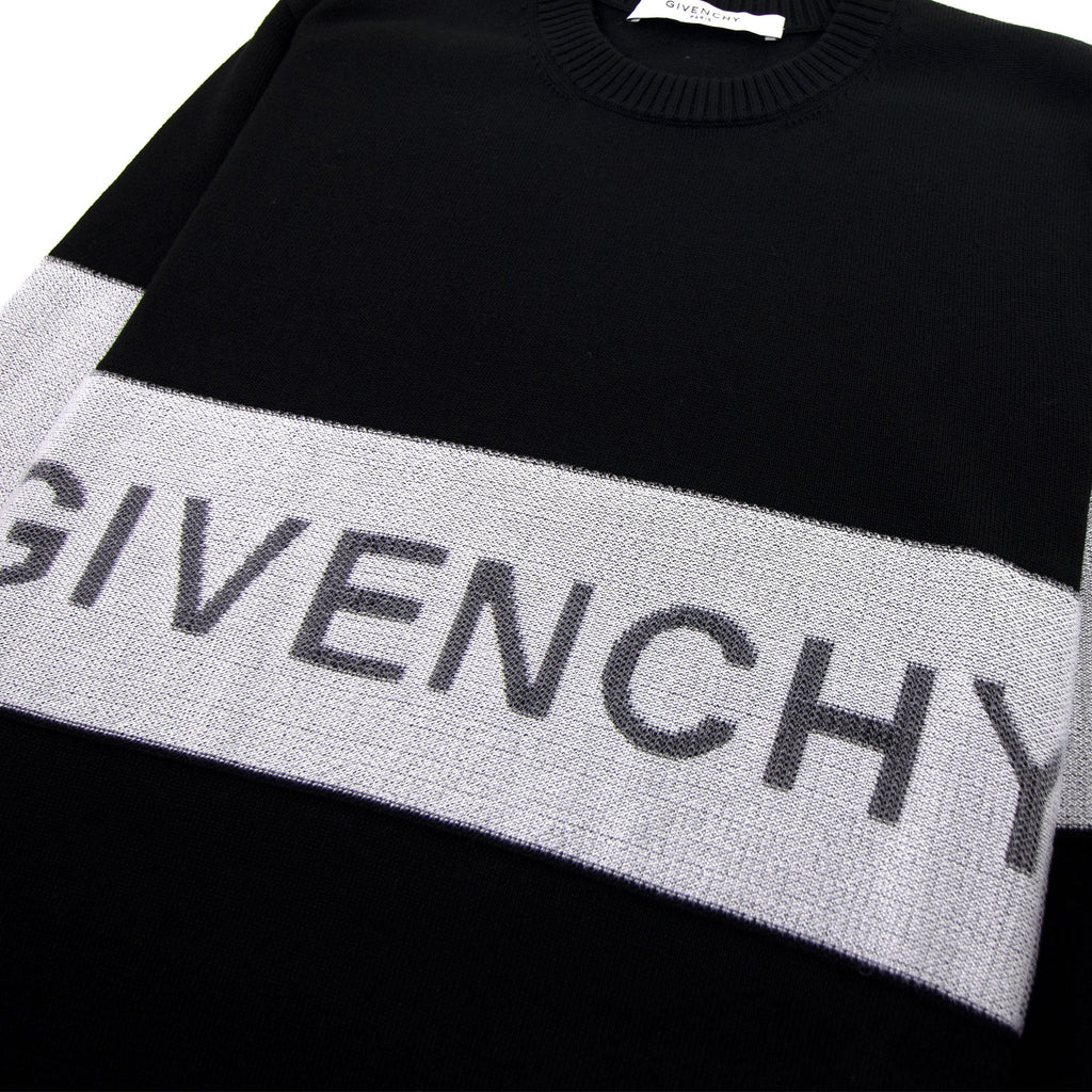 Givenchy Contrasting Stripe Sweater In Wool Black/white