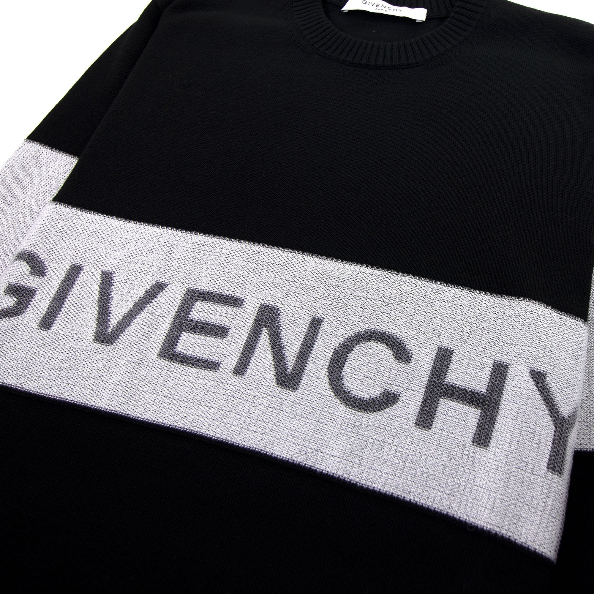Givenchy Contrasting Stripe Sweater In Wool Black/white