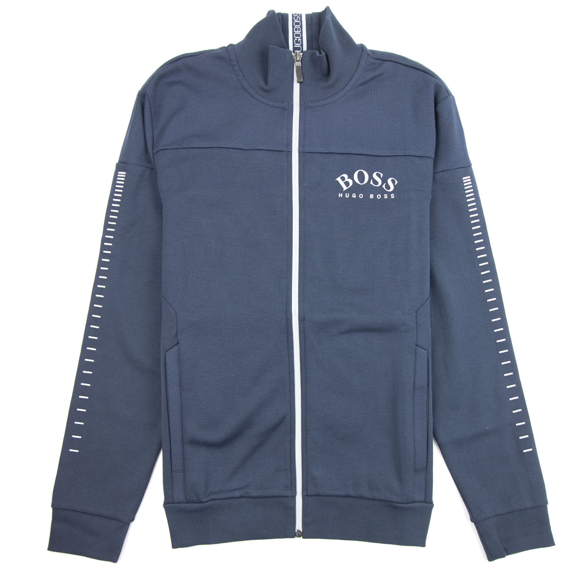 Hugo Boss Curved Logo Skaz Win Zip Up Sweat