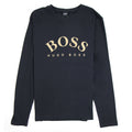 Hugo Boss Curved Embroidered Large Logo Togn LS T-Shirt