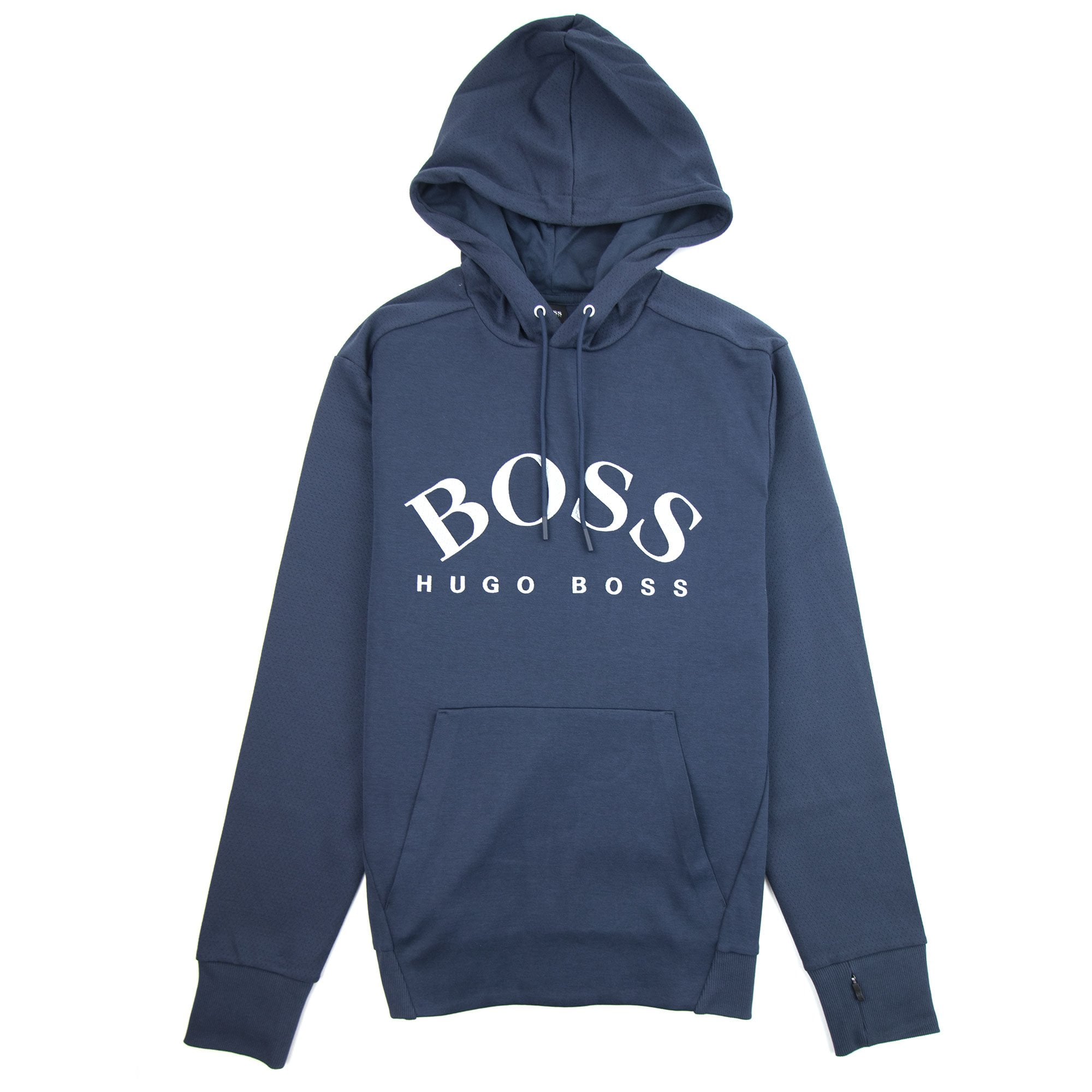 Hugo Boss Curved Logo Soggy Hooded Sweatshirt Navy | ONU – Onu