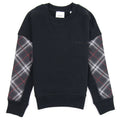 Burberry Children Hamilton Vintage Check Panel Cotton Sweatshirt Black