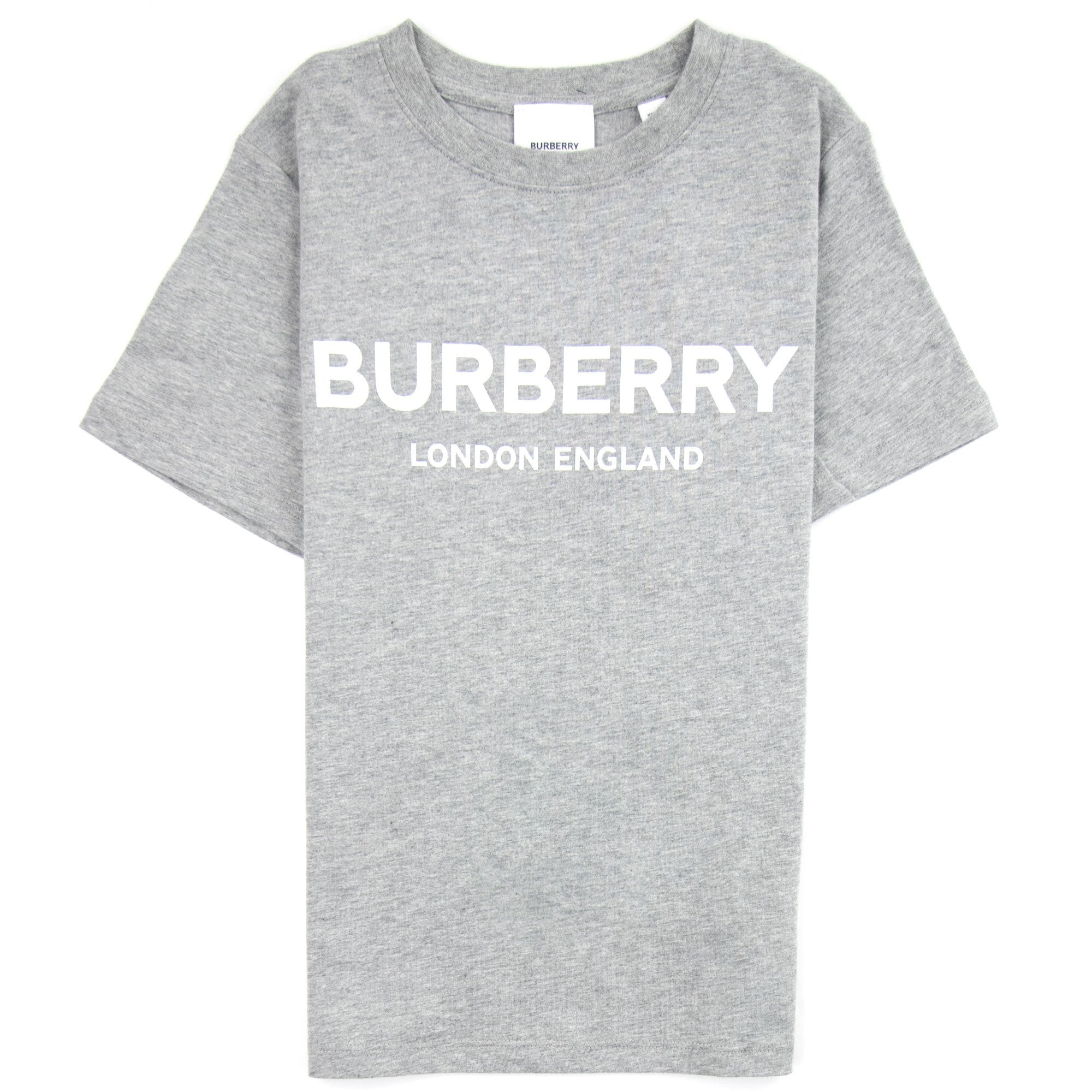 Burberry Children Branded Cotton T-shirt Grey Melange