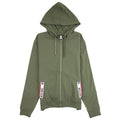 Moschino Underwear Tape Logo Pocket Zip Up Hoody Khaki 0430