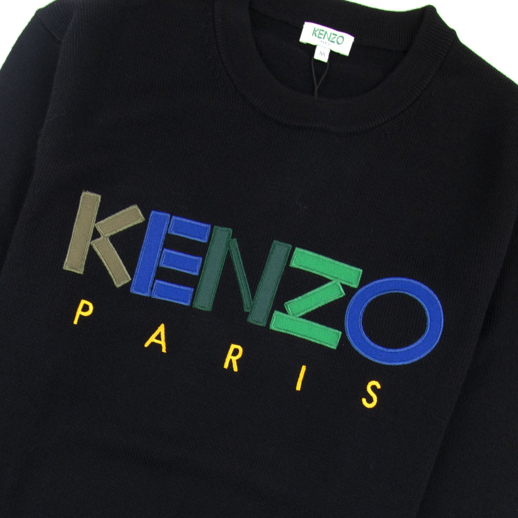 Kenzo Logo Crew Knit Sweatshirt Black