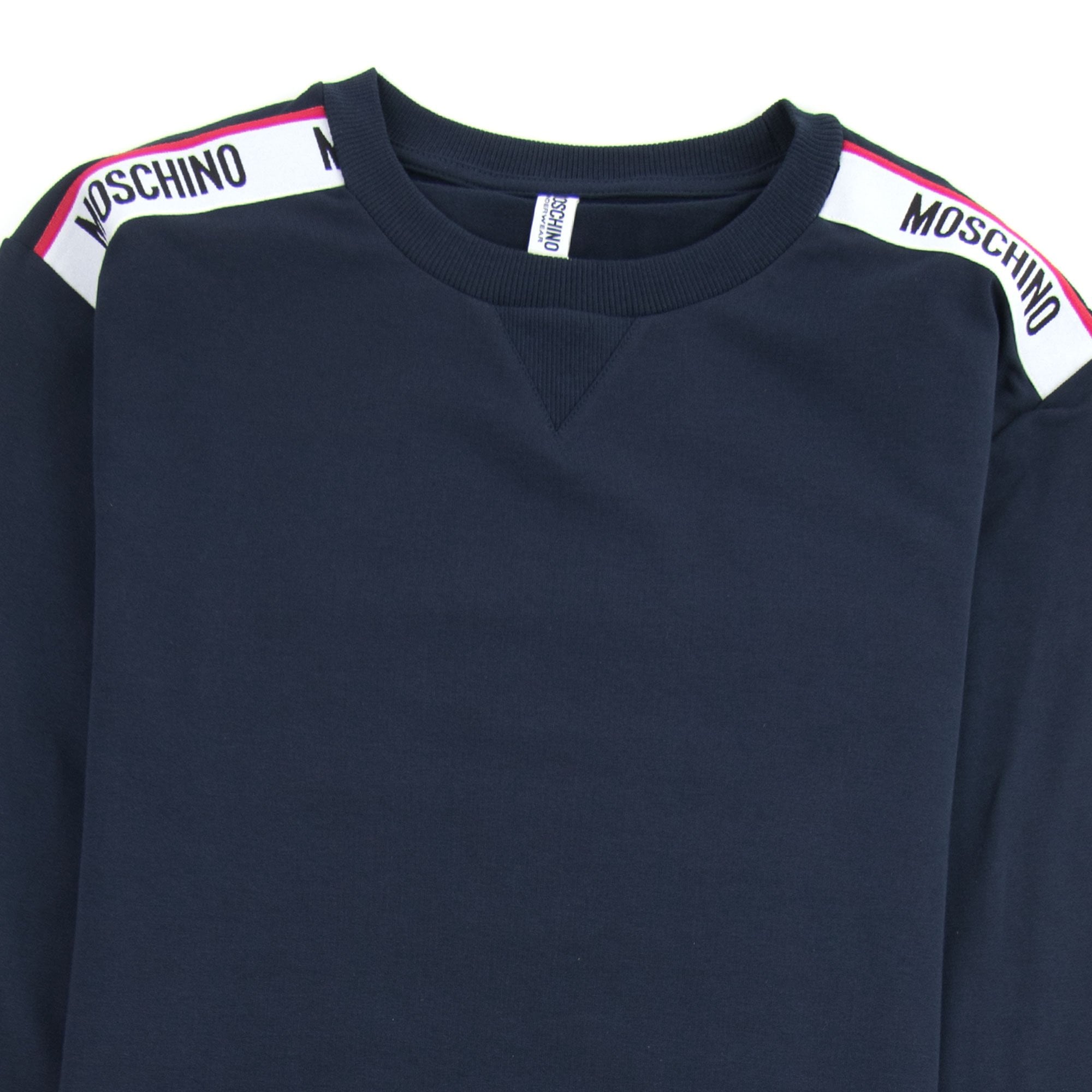 Moschino Underwear 2pcs Tape Logo Sweatshirt Tracksuit Navy 0290