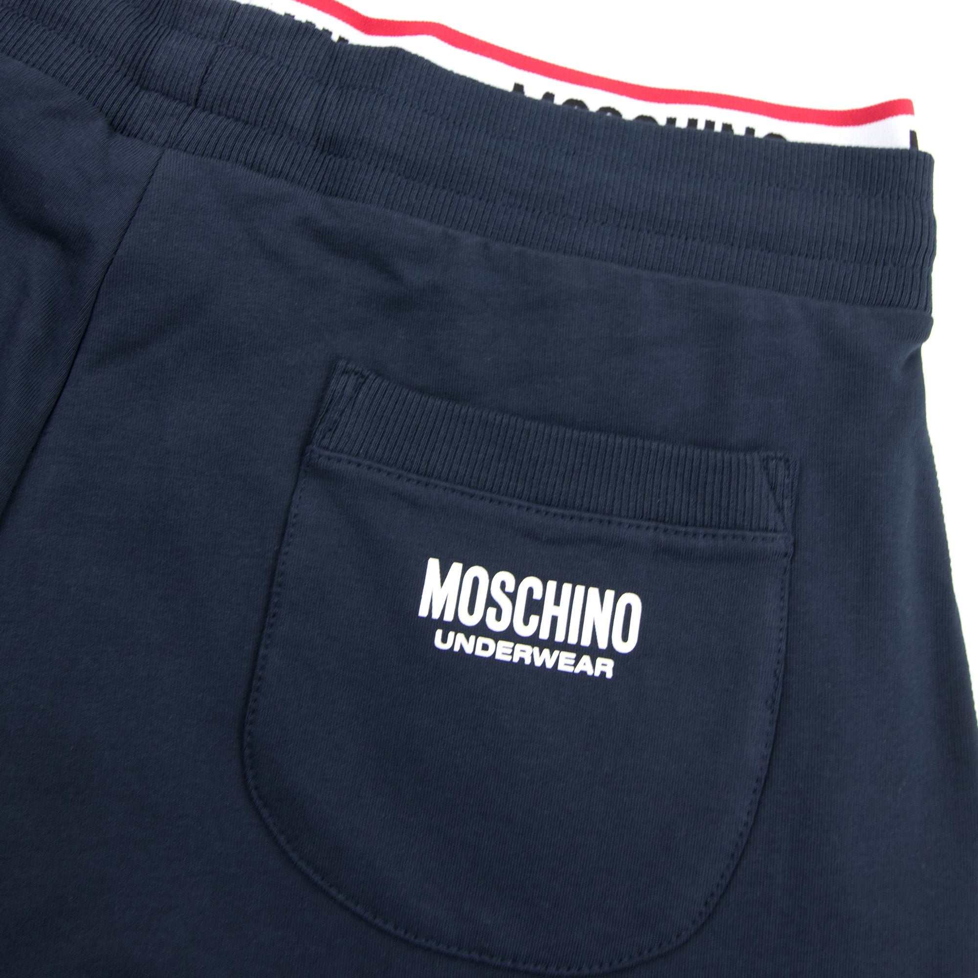 Moschino Underwear 2pcs Tracksuit Tape Logo Zip Up Hoody Navy 0290