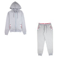 Moschino Underwear 2pcs Tracksuit Tape Logo Pocket Zip Up Hoody Grey 0506