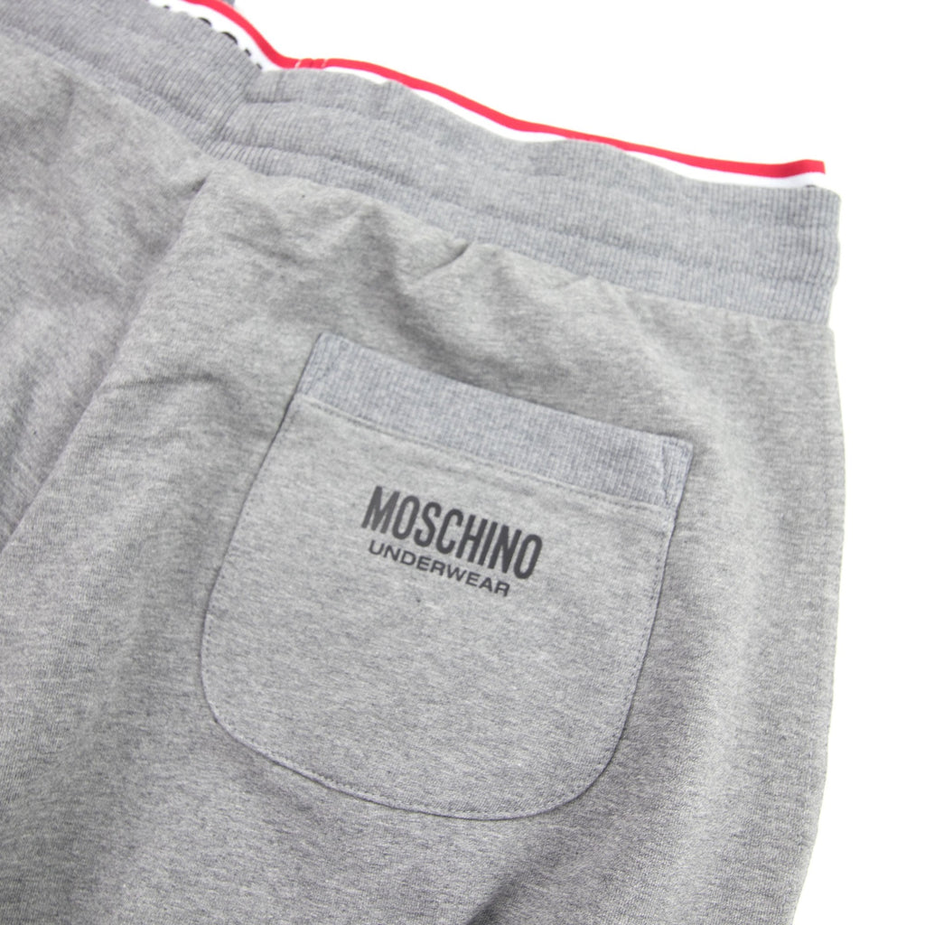Moschino Underwear 2pcs Tracksuit Tape Logo Pocket Zip Up Hoody Grey 0506