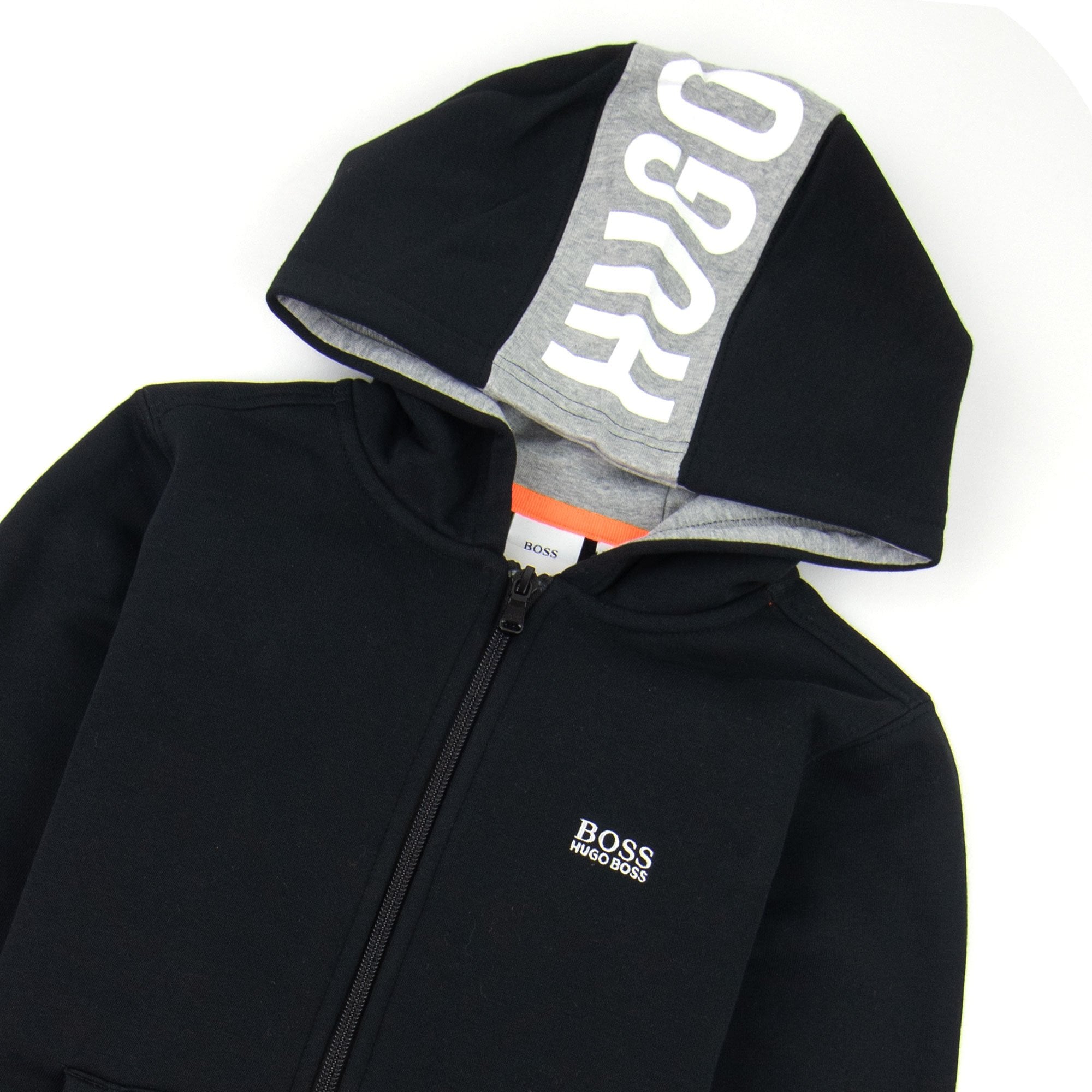 Hugo Boss Kids Zip Up Hoodie Black