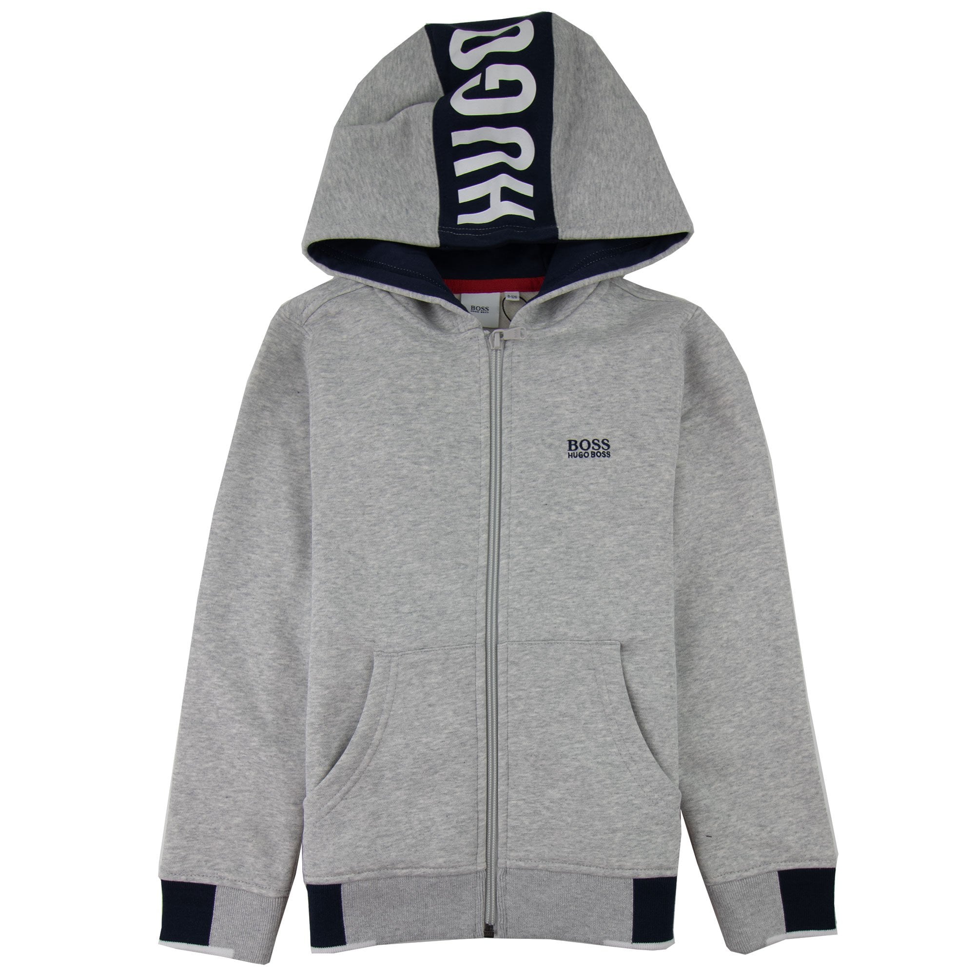 Hugo Boss Kids Zip Up Hoodie Grey