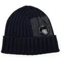 CP Company Extra Fine Merino Wool Nylon Lens Beanie Navy 888