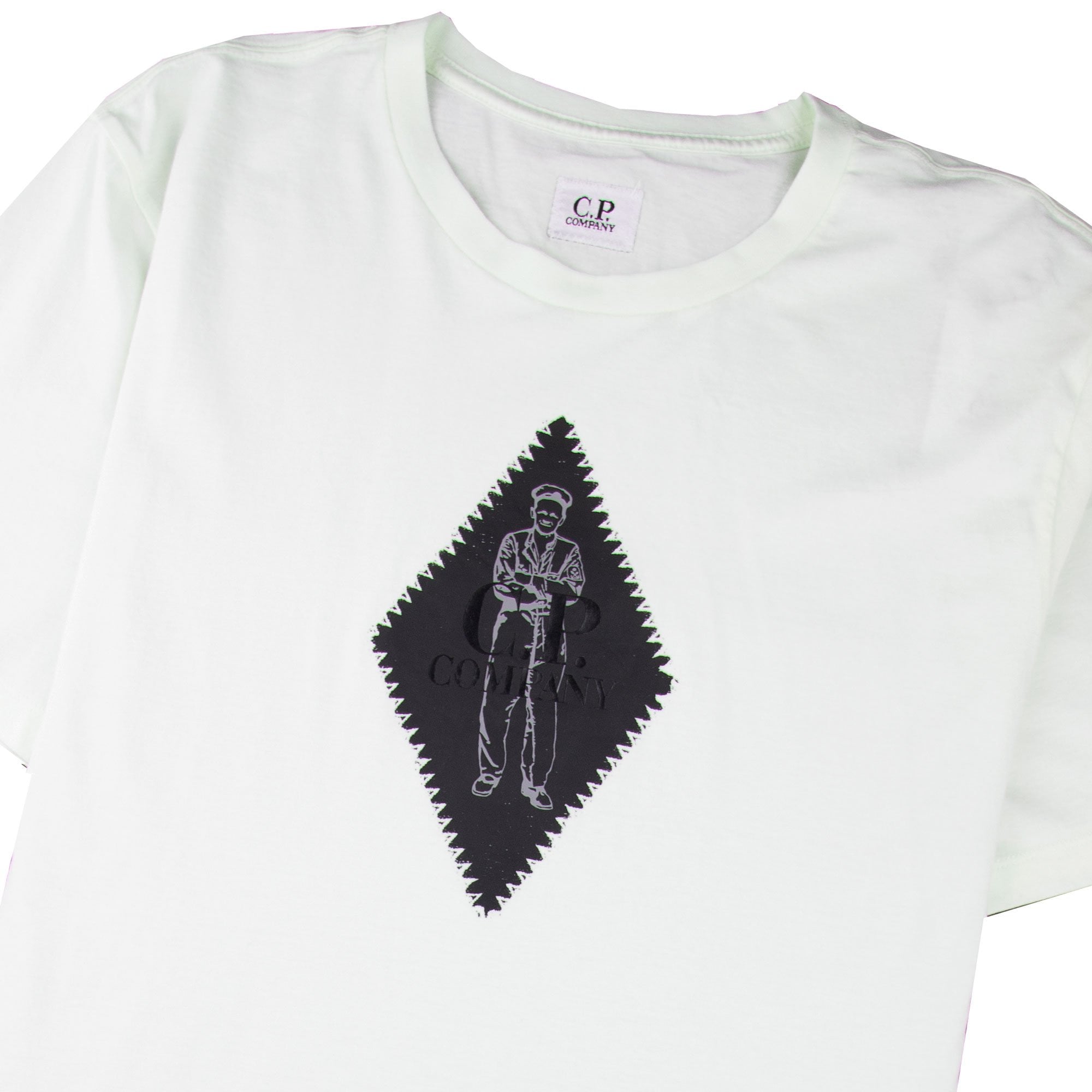 CP Company Diamond Logo Print T-shirt Off White 103