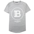 Balmain Printed Balmain Paris Logo T-Shirt Grey