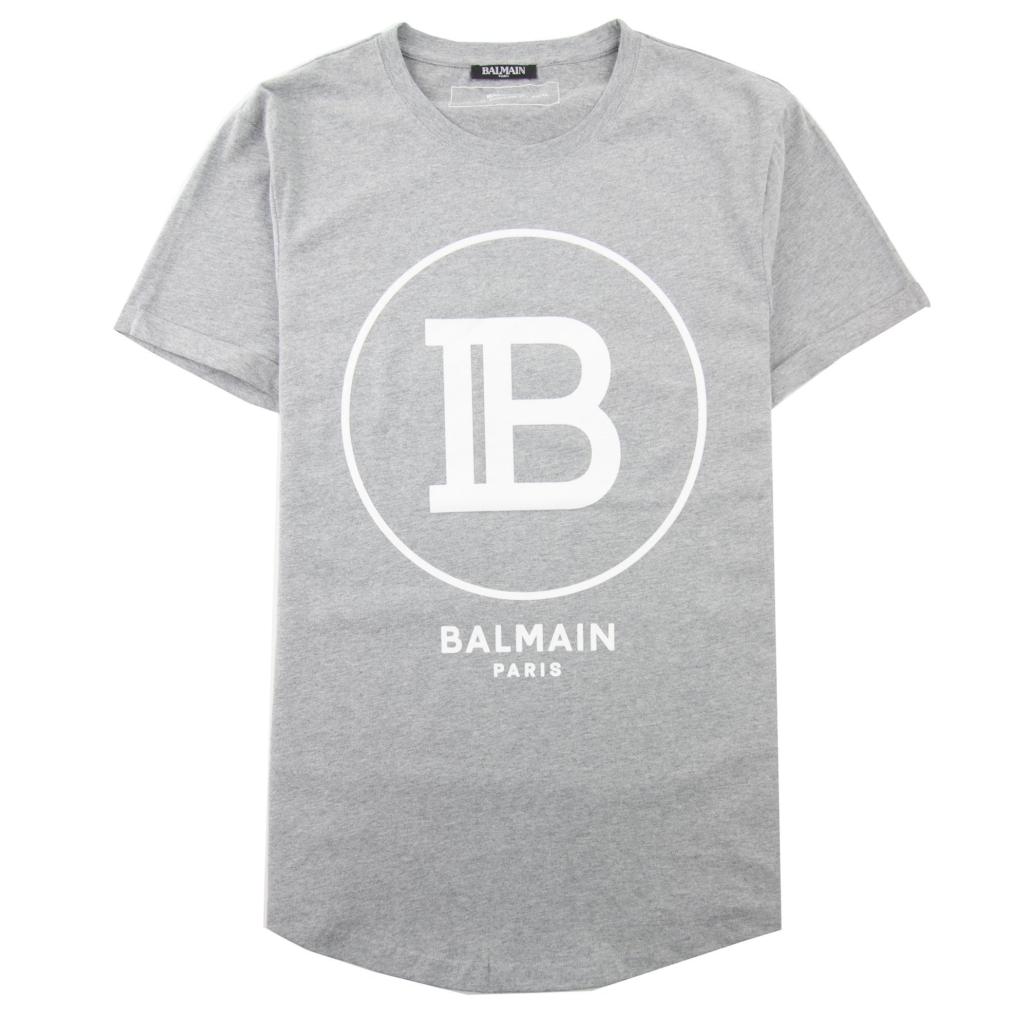Balmain Printed Balmain Paris Logo T-Shirt Grey