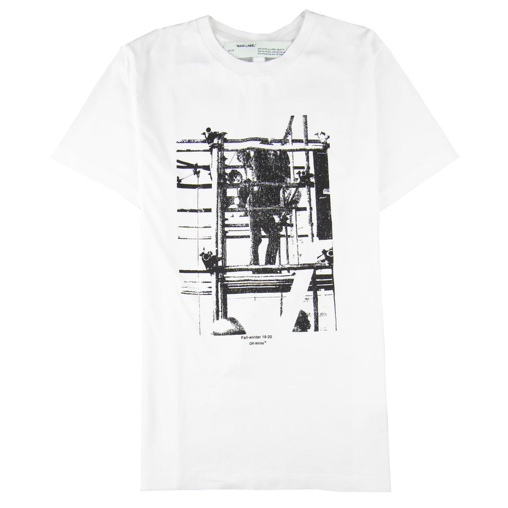 Off White C/o Virgil Abloh Scaffolding-print T-shirt White 0110
