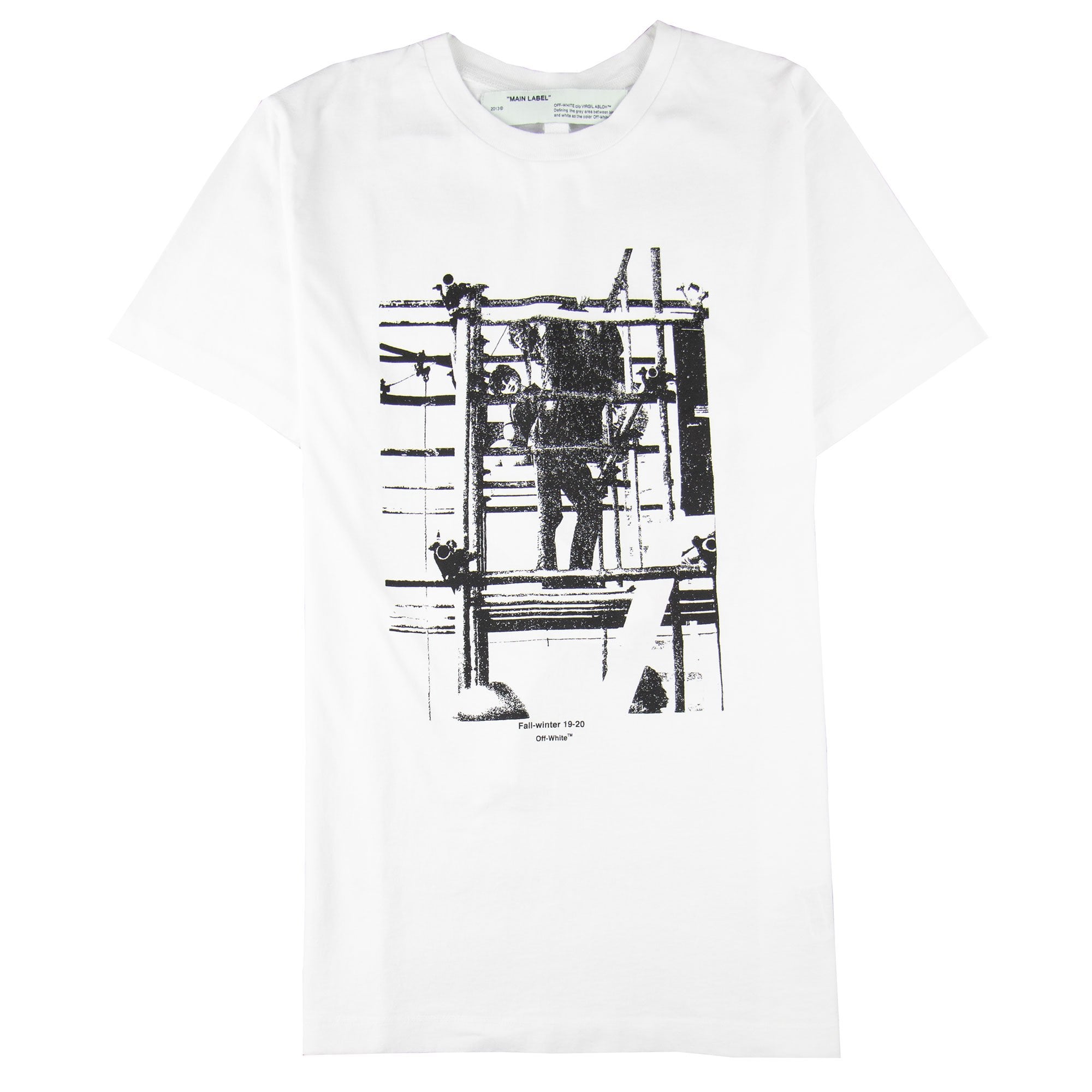 Off White C/o Virgil Abloh Scaffolding-print T-shirt White 0110