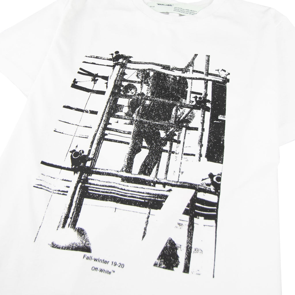 Off White C/o Virgil Abloh Scaffolding-print T-shirt White 0110