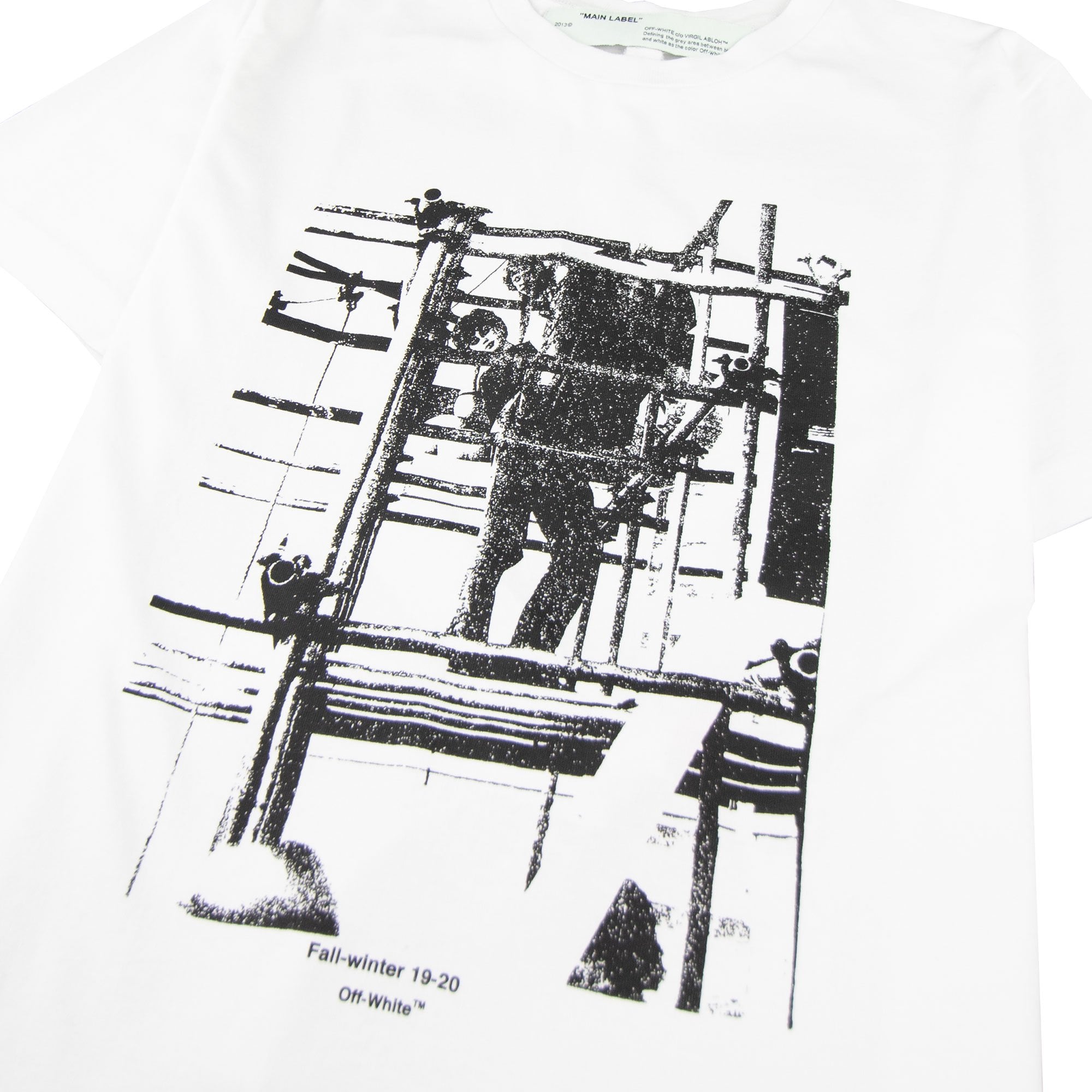 Off White C/o Virgil Abloh Scaffolding-print T-shirt White 0110