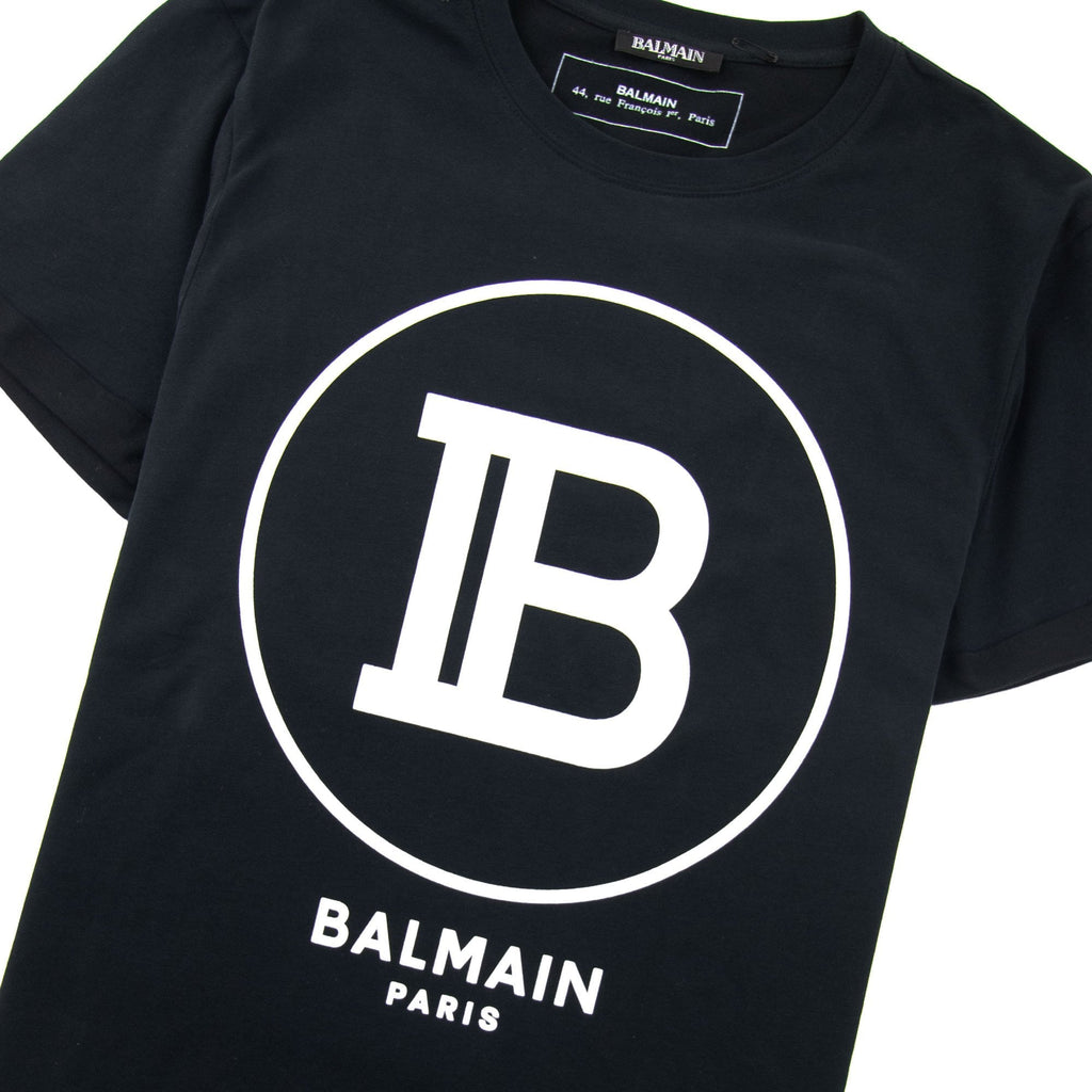 Balmain Printed Balmain Paris Logo T-Shirt Black/White