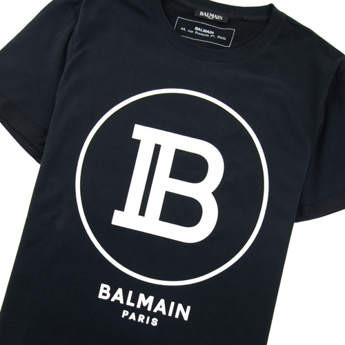Balmain Printed Balmain Paris Logo T-Shirt Black/White
