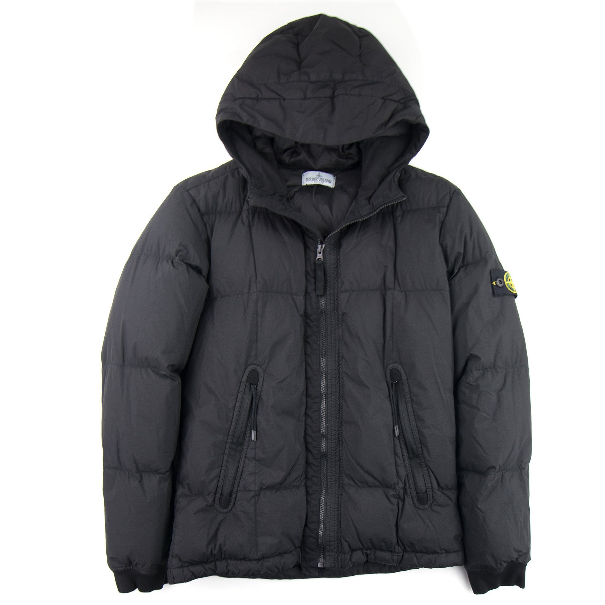 Stone Island Junior 40133 Garment Dyed Crinkle Reps Ny Down Jacket Black V0029