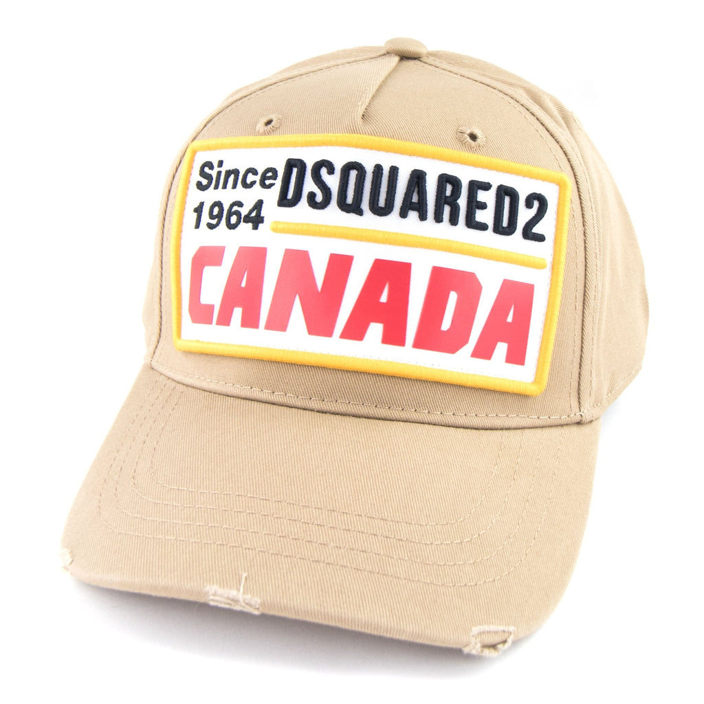 Dsquared2 Patch Embroidered Canada Baseball Cap Taupe