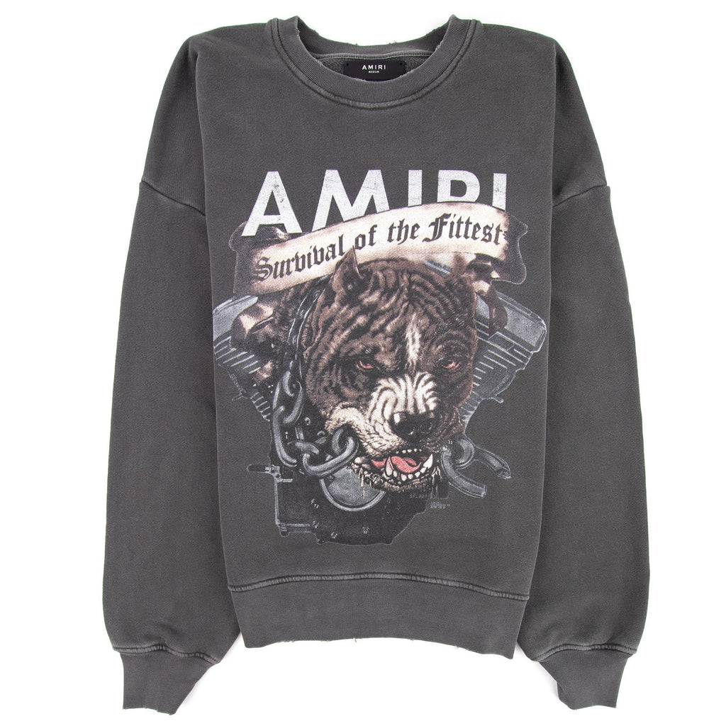 Amiri Pitbull Crew Neck Sweatshirt Vintage Black