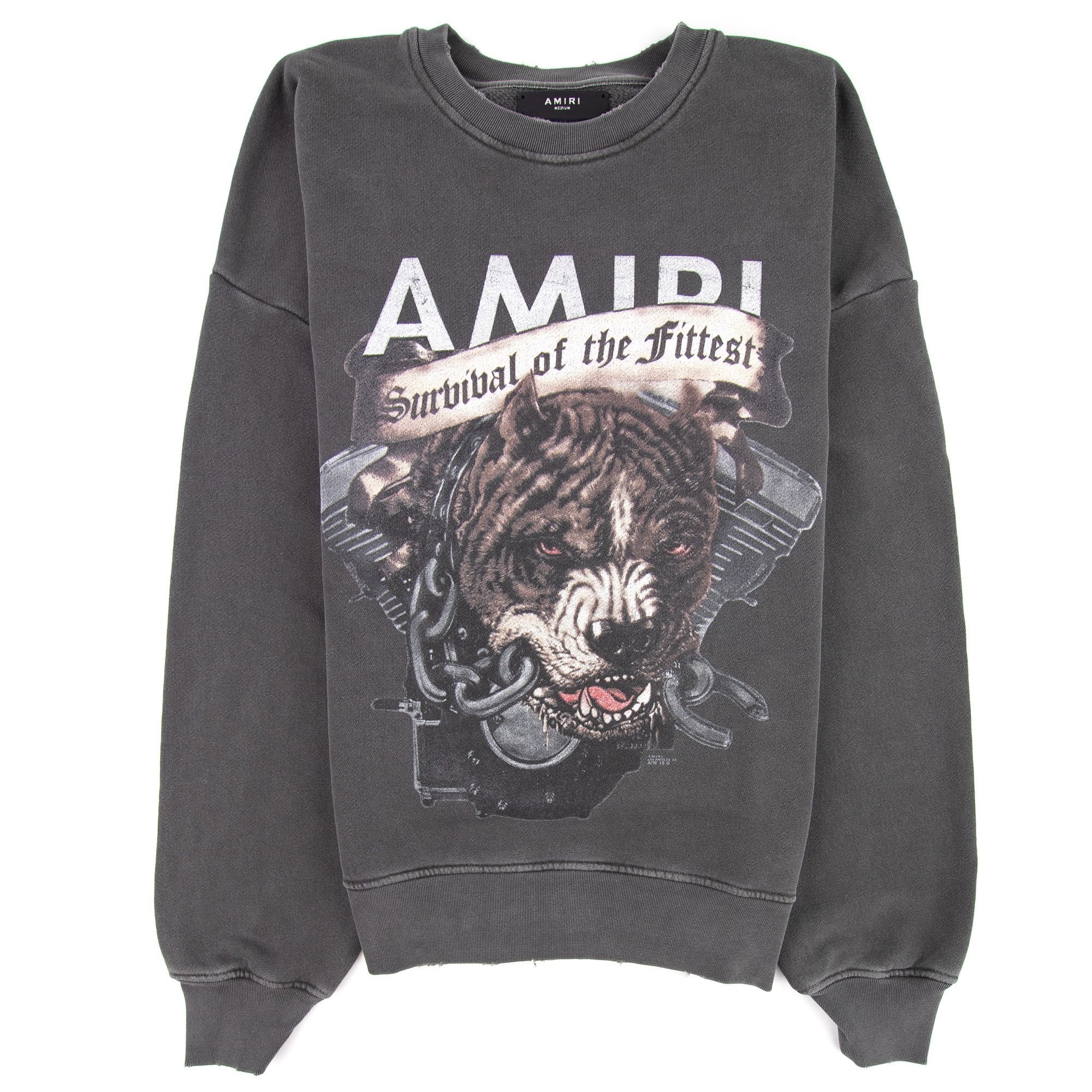Amiri Pitbull Crew Neck Sweatshirt Vintage Black