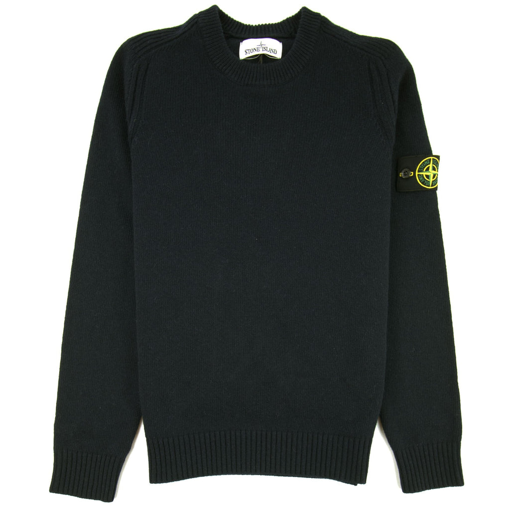 Stone Island 552A3 Knitted Wool Sweater Black V0029