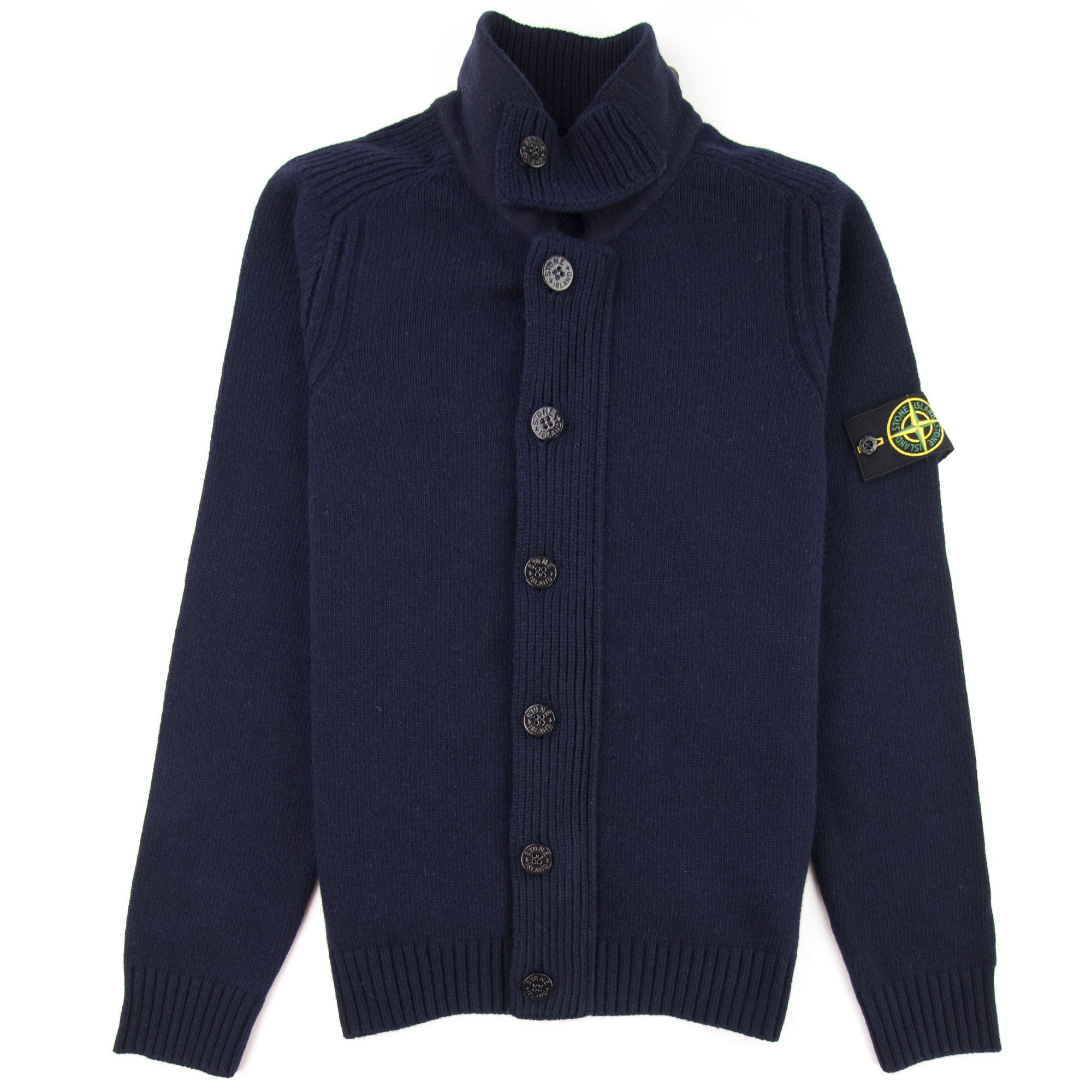 Stone Island 564A3 Button Down Knitted Cardigan Navy V0020
