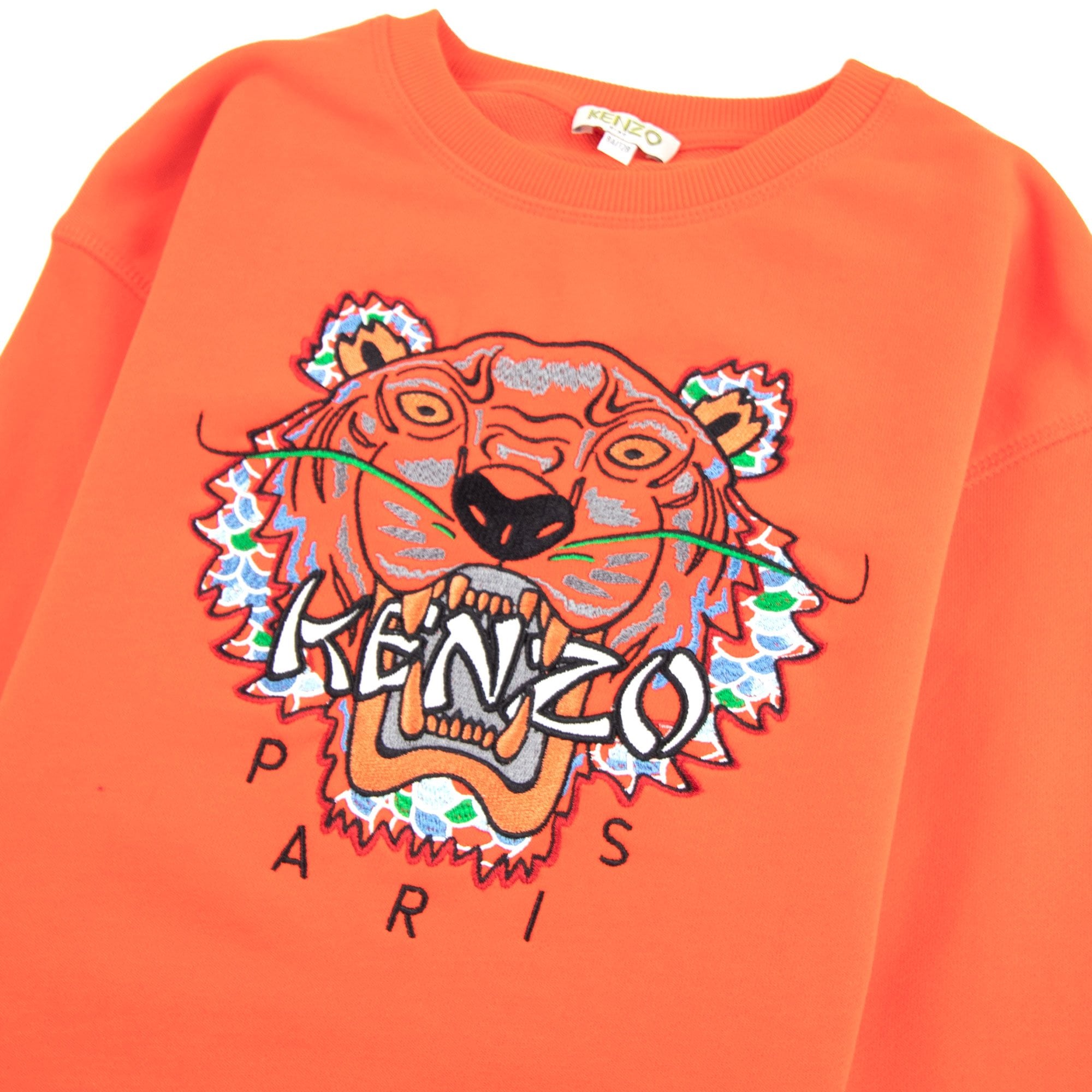 Kenzo Kids Scaled Tiger Cotton Sweatshirt Orange | ONU – Onu