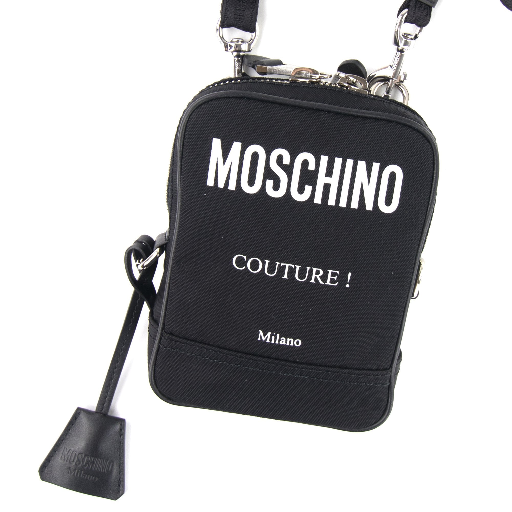 Moschino Couture Cordura Nylon Shoulder Bag Black