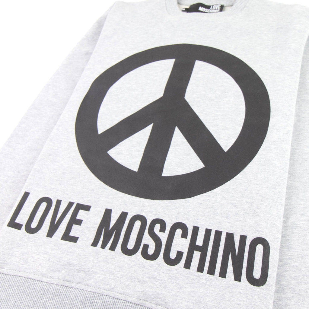 Love Moschino Grey Peace Sign Jumper