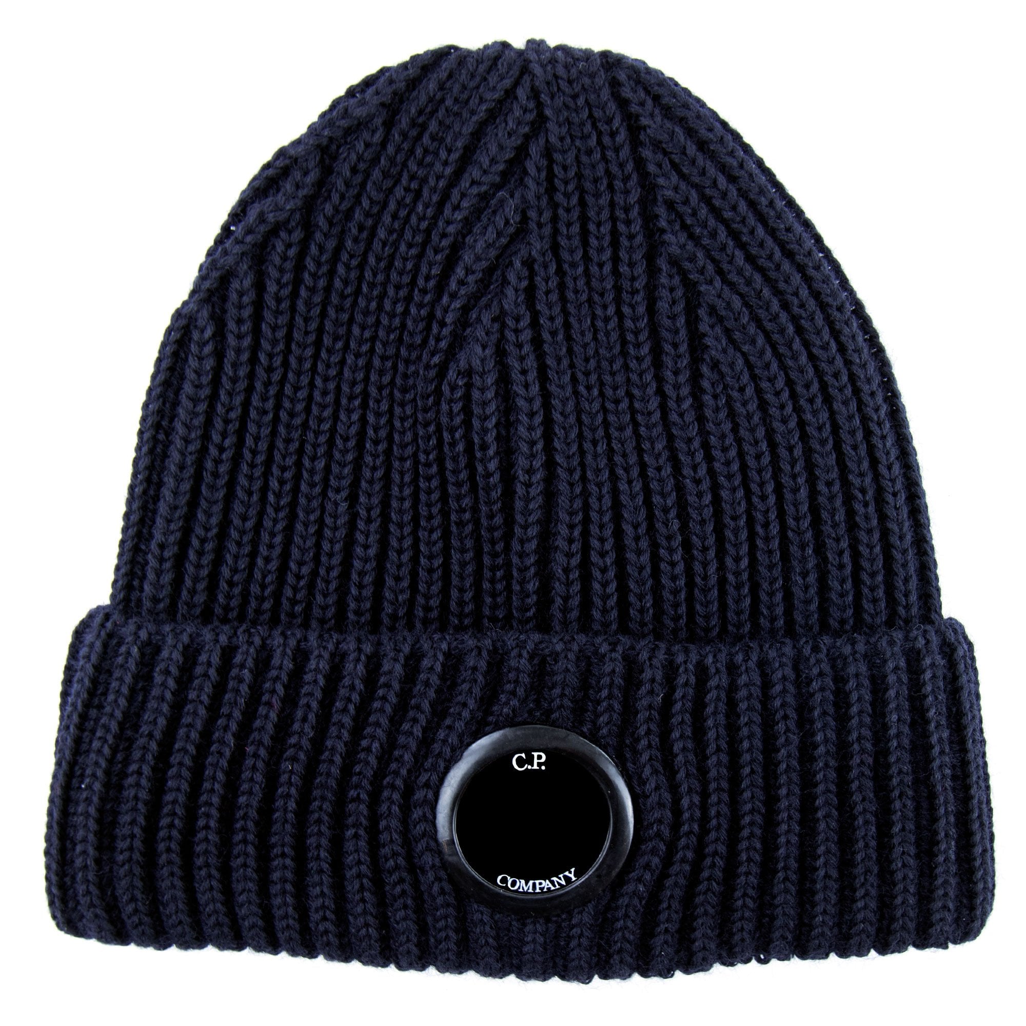 CP Company Extra Fine Merino Wool Lens Winter Beanie Navy 888