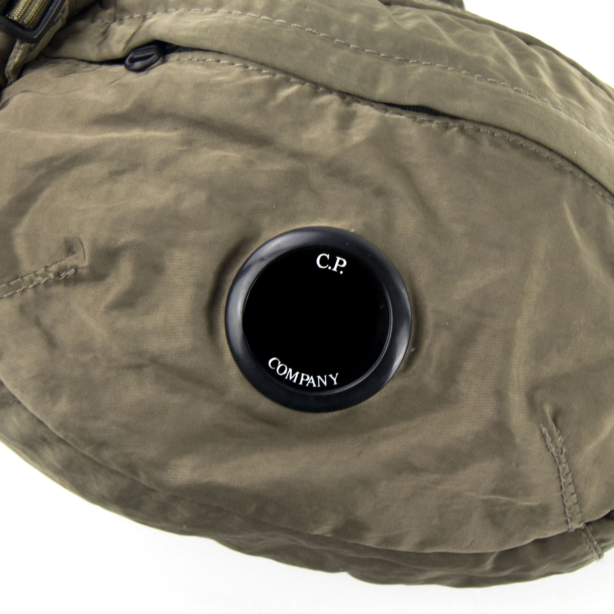 CP Company Garment Dyed Nylon Sateen Lens Waist Bag Dusty Olive 661