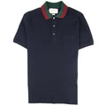 Gucci Web Collar Short Sleeve Polo Navy
