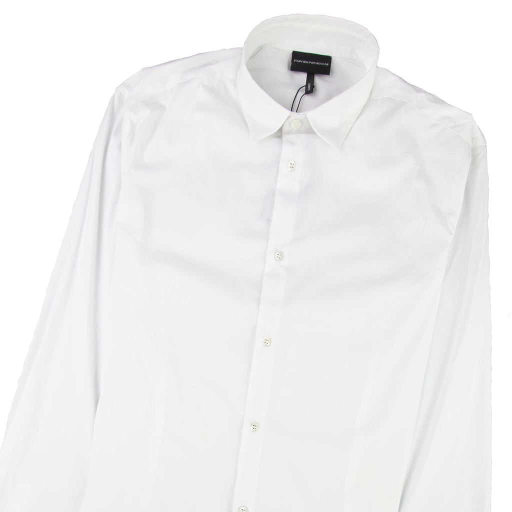 Emporio Armani Stretch Poplin Shirt Bianco Ottico
